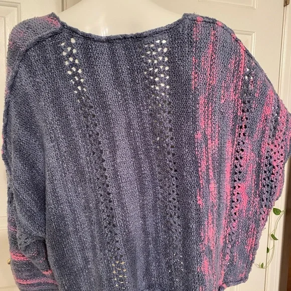 Free People Amethyst Sweater - Blue and Pink Sz S - Picture 3 of 9